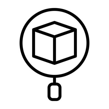 Ürün Arama simgesi, siyah işaret beyaz arkaplanda izole  