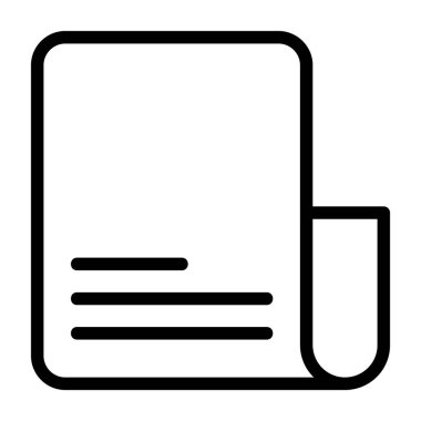 Gazete simgesi ve siyah işaret beyaz arkaplanda izole edildi  