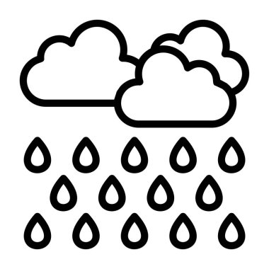 bulut yağmuru simgesi vektör çizimi 