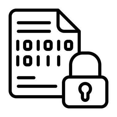 Şifrelenmiş Veri - kolay kullanım için tasarlanmış ince simge