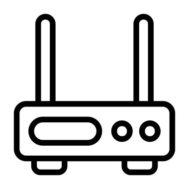 router düz simge vektör çizimi 