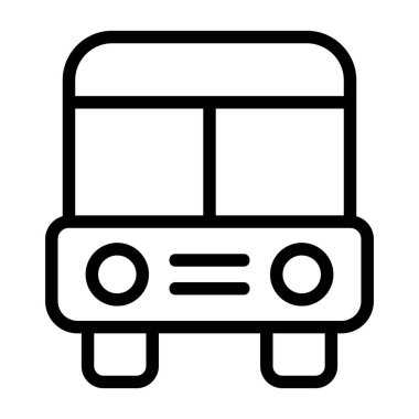 Okul servisi simgesi, siyah işaret beyaz arkaplanda izole  