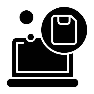 Simgeyi kaydet, siyah işaret beyaz arkaplanda izole edildi  