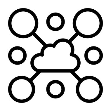Bulut hesaplama simgesi, basit vektör illüstrasyonu  