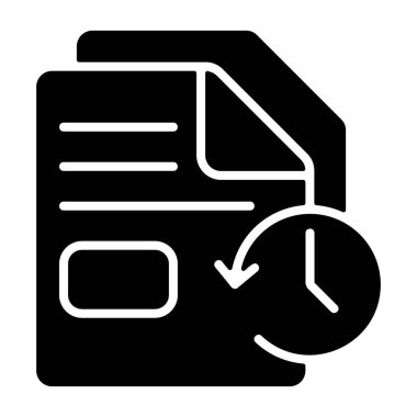 dosya geçmişi simgesi beyaz arka gorund, vektör illüstrasyonu  