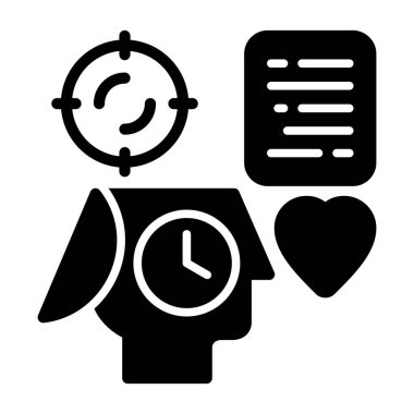 Kişisel Disiplin simgesi, siyah işaret beyaz arkaplanda izole edildi  