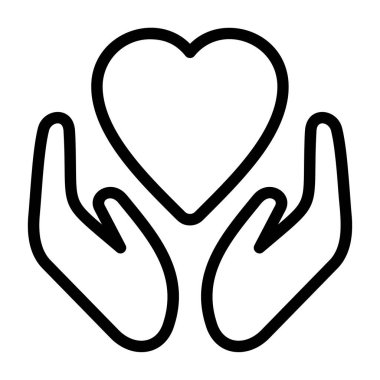 Charity Destek simgesi ve siyah simgesi beyaz arkaplanda izole edildi  