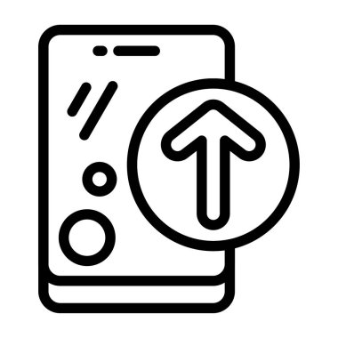 Simge yükle, siyah işaret beyaz arkaplanda izole edildi  