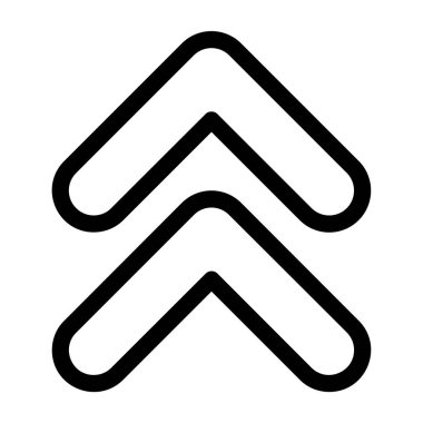 Sembol Çift Katlama simgesi, siyah işaret beyaz arkaplanda izole edildi  