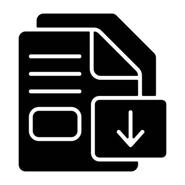 Beyaz geri gorund, vektör illüstrasyonundaki dosya simgesini indir   