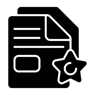 Beyaz geri gorund üzerindeki favori dosya simgesi, vektör illüstrasyonu  