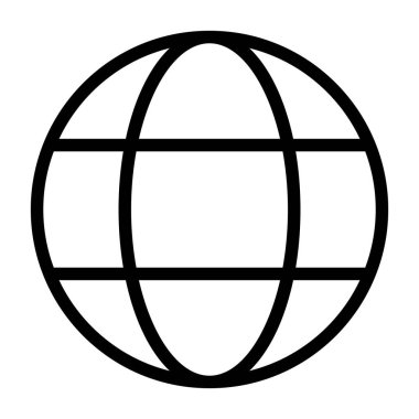 İnternet simgesi ve siyah işaret beyaz arkaplanda izole edildi  