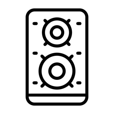 Sözcü simgesi, siyah işaret beyaz arkaplanda izole edildi  