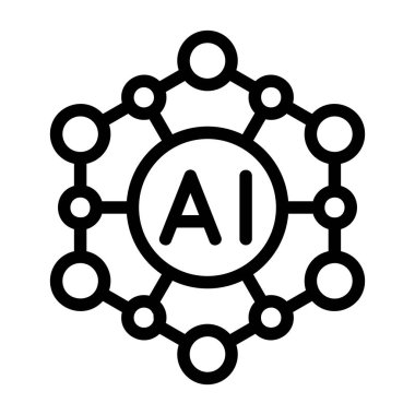 Yapay zeka simgesi, anahat stili 