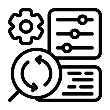 Yönetim simgesini değiştir, beyaz arkaplanda siyah işaret izole edildi  