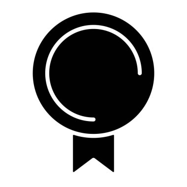 Rozet simgesi, siyah işaret beyaz arkaplanda izole edildi  