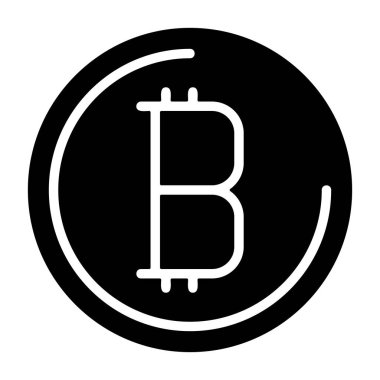 Bir bitcoin madeni parasının bu finansal çizimi çevrimiçi içerik için açık ve etkilidir.