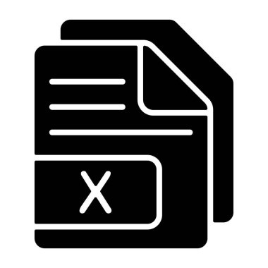 Beyaz geri gorund, vektör illüstrasyonunda Excel dosya simgesi   