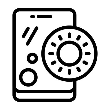 Parlaklık simgesi, beyaz arkaplanda izole edilmiş siyah işaret  