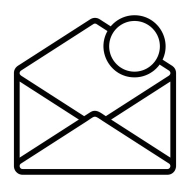 Gelen kutusu simgesi, beyaz arkaplanda izole edilmiş siyah işaret  