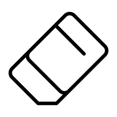 Silgi simgesi, siyah işaret beyaz arkaplanda izole edildi  