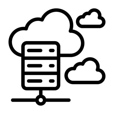 Bulut Ev Sahipliği simgesi, basit vektör illüstrasyonu 