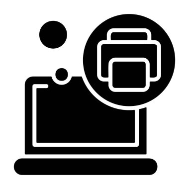 Yazdırma simgesi, siyah işaret beyaz arkaplanda izole edildi  