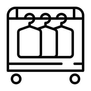 Temizleme Rack Simgesi simgesi simgesi, siyah işaret beyaz arkaplanda izole edildi  