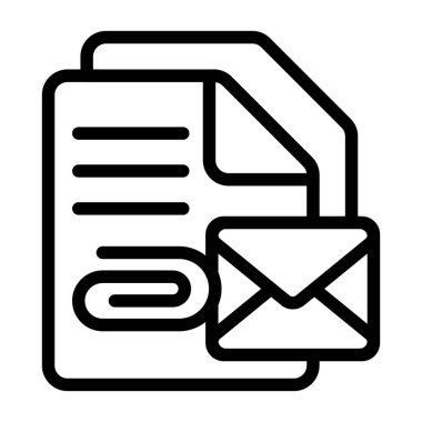 Beyaz geri gorund, vektör illüstrasyonundaki E- posta E- posta Dosya simgesi  