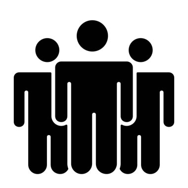 Çeşitlilik ve İçerme simgesi, beyaz arkaplanda izole edilmiş siyah işaret  