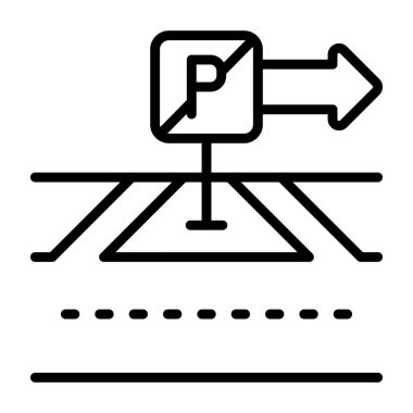 Park alanı simgesi yok, beyaz arkaplanda siyah tabela izole edildi  