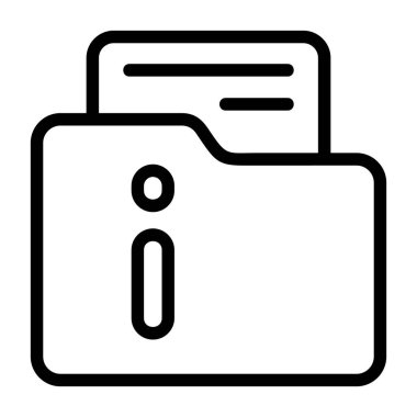 Beyaz geri gorund üzerindeki Dizin Bilgileri simgesi, vektör illüstrasyonu 