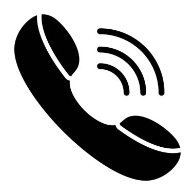 Beyaz arkaplanda telefon simgesi, vektör illüstrasyonu 