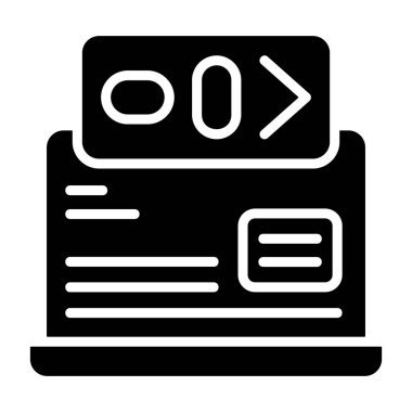 Beyaz arkaplanda komut satırı simgesi, vektör illüstrasyonu 