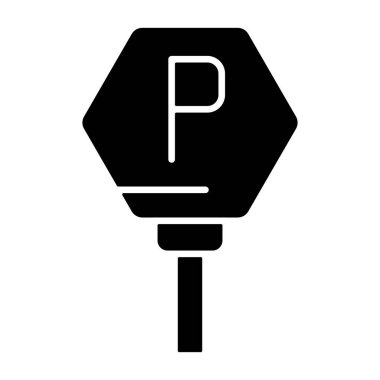 Beyaz arkaplanda park simgesi, vektör illüstrasyonu 