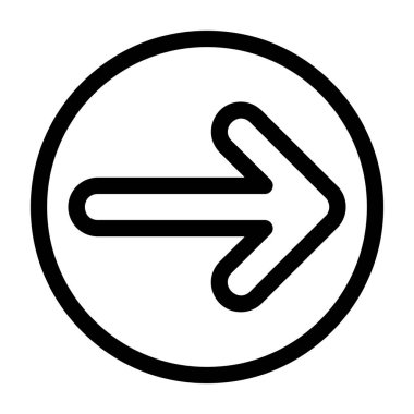 Beyaz arkaplanda Ok Çemberi Sağ simgesi, vektör illüstrasyonu 