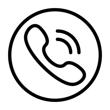 Beyaz arkaplanda telefon simgesi, vektör illüstrasyonu 