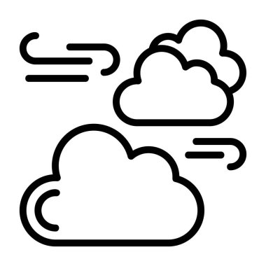 Dağılmış Bulut simgesi, basit vektör illüstrasyonu 