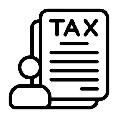 Beyaz arkaplan üzerindeki Vergi Danışmanlık simgesi, vektör illüstrasyonu 