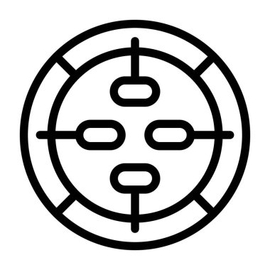 Beyaz arkaplanda yarı Pie Grafik simgesi, vektör illüstrasyonu 