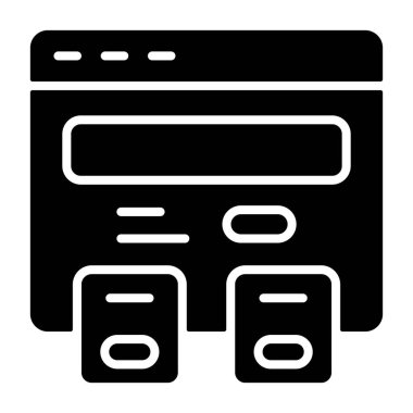 Beyaz arkaplanda VPS çarpım sayfaları simgesi, vektör illüstrasyonu 