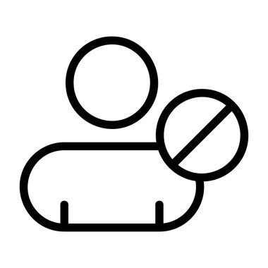 Beyaz arkaplan üzerindeki Kişi simgesini engelle, vektör illüstrasyonu 