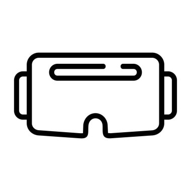 Sanal Gerçeklik Kulaklık simgesi, beyaz arkaplanda izole edilmiş siyah işaret  