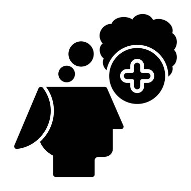 Pozitif Düşünme simgesi, beyaz arkaplanda izole edilmiş siyah işaret  