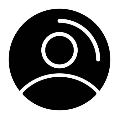 Kullanıcı simgesi, siyah işaret beyaz arkaplanda izole edildi  