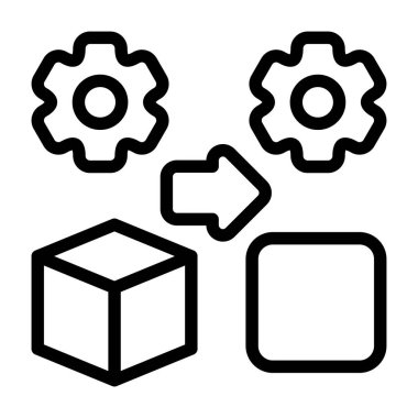 Boyutluluk Azaltma simgesi, beyaz arkaplanda izole edilmiş siyah işaret  