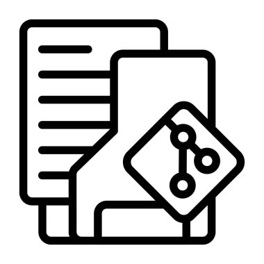 Beyaz arka gorund üzerindeki git dizini simgesi, vektör illüstrasyonu 