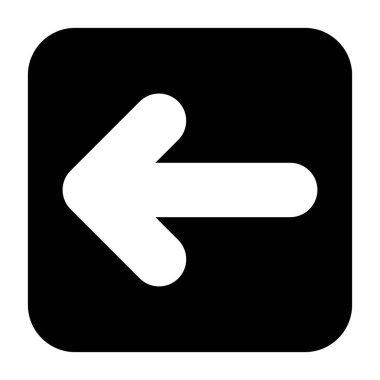 Beyaz arkaplanda Arrow Square Sol simgesi, vektör illüstrasyonu 