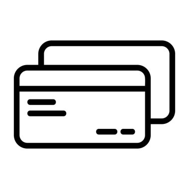 Asgari hatlı modern vektör simgesi, Kredi kartı