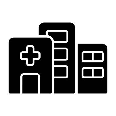 Hastane vektör simgesi, özet tasarımı 
